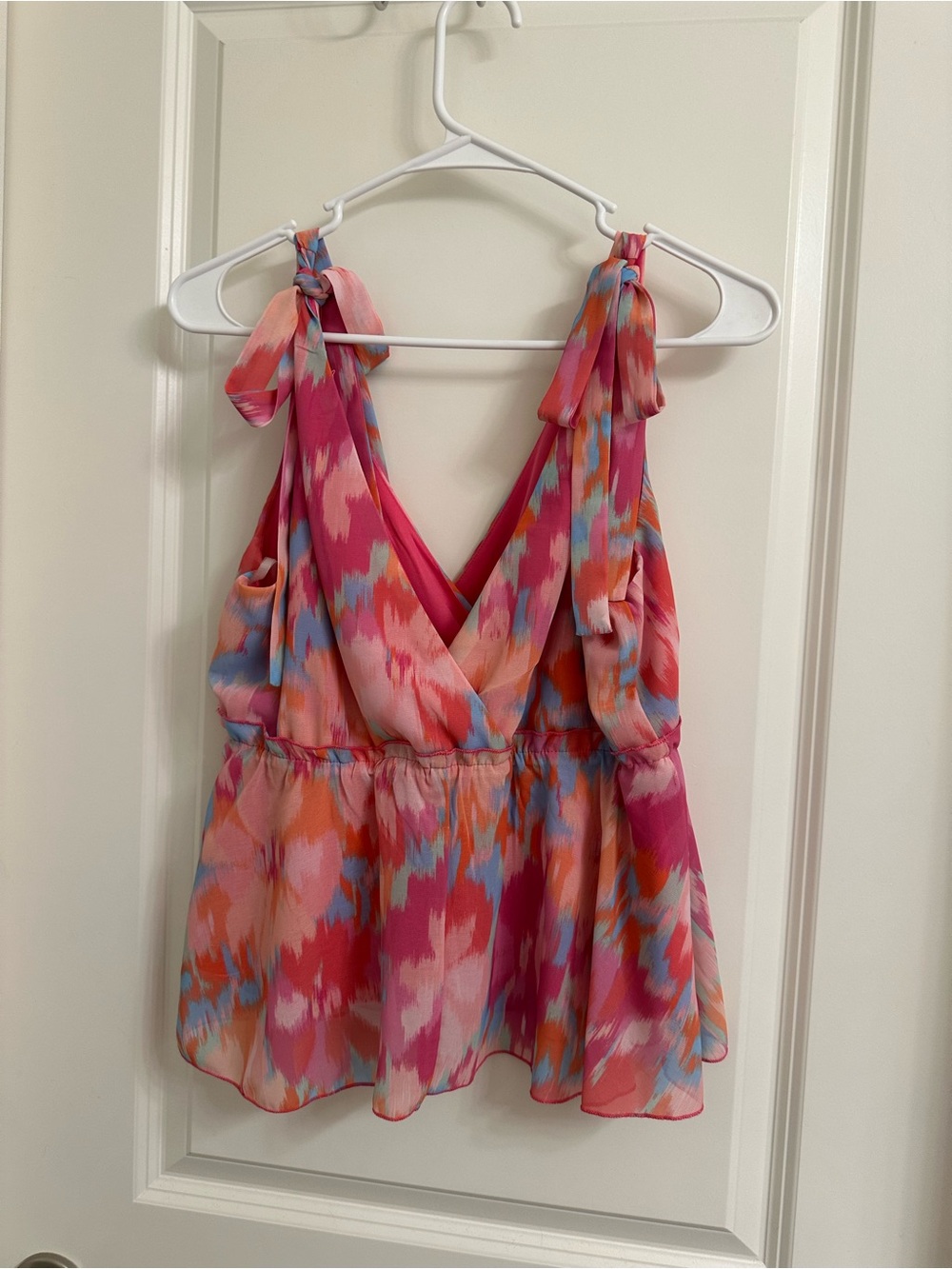 Pink Lily Pink Multi-Color Tie-Shoulder V-Neck Camisole